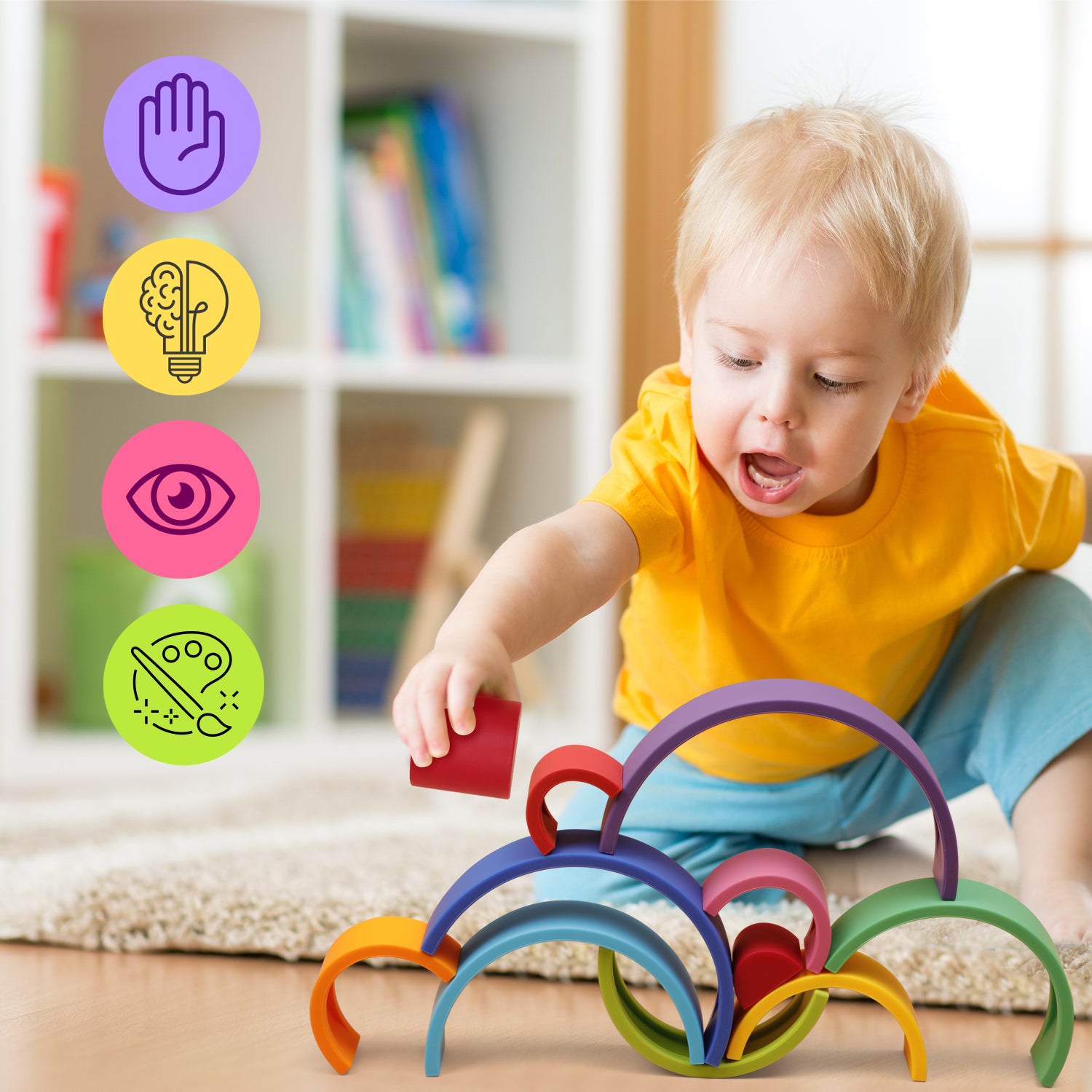 Silicone Stacking Rainbow Toy