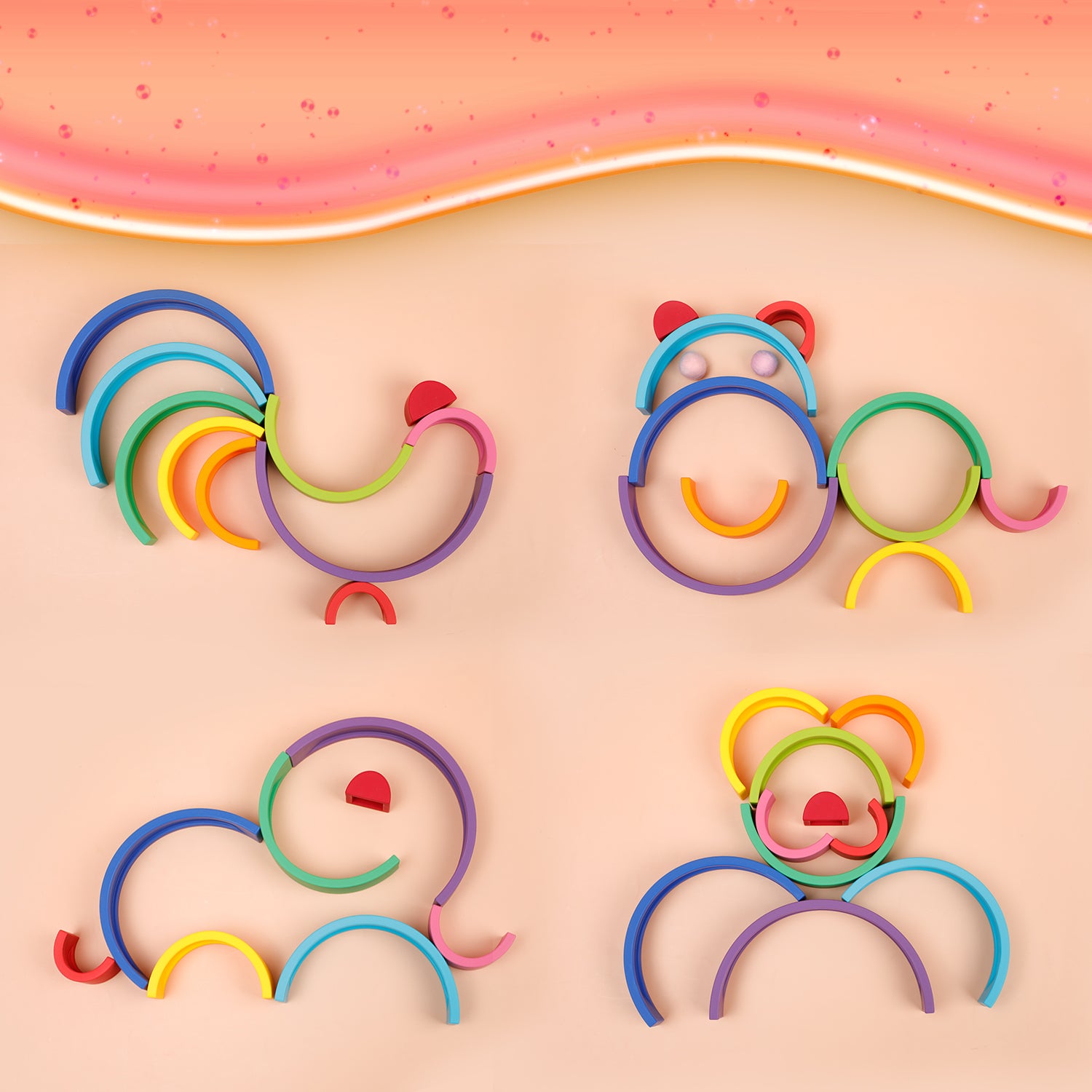 Silicone Stacking Rainbow Toy