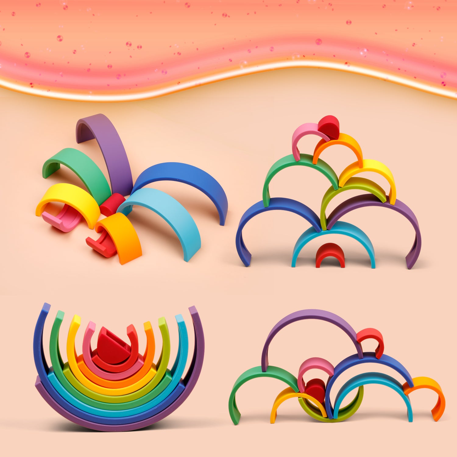 Silicone Stacking Rainbow Toy