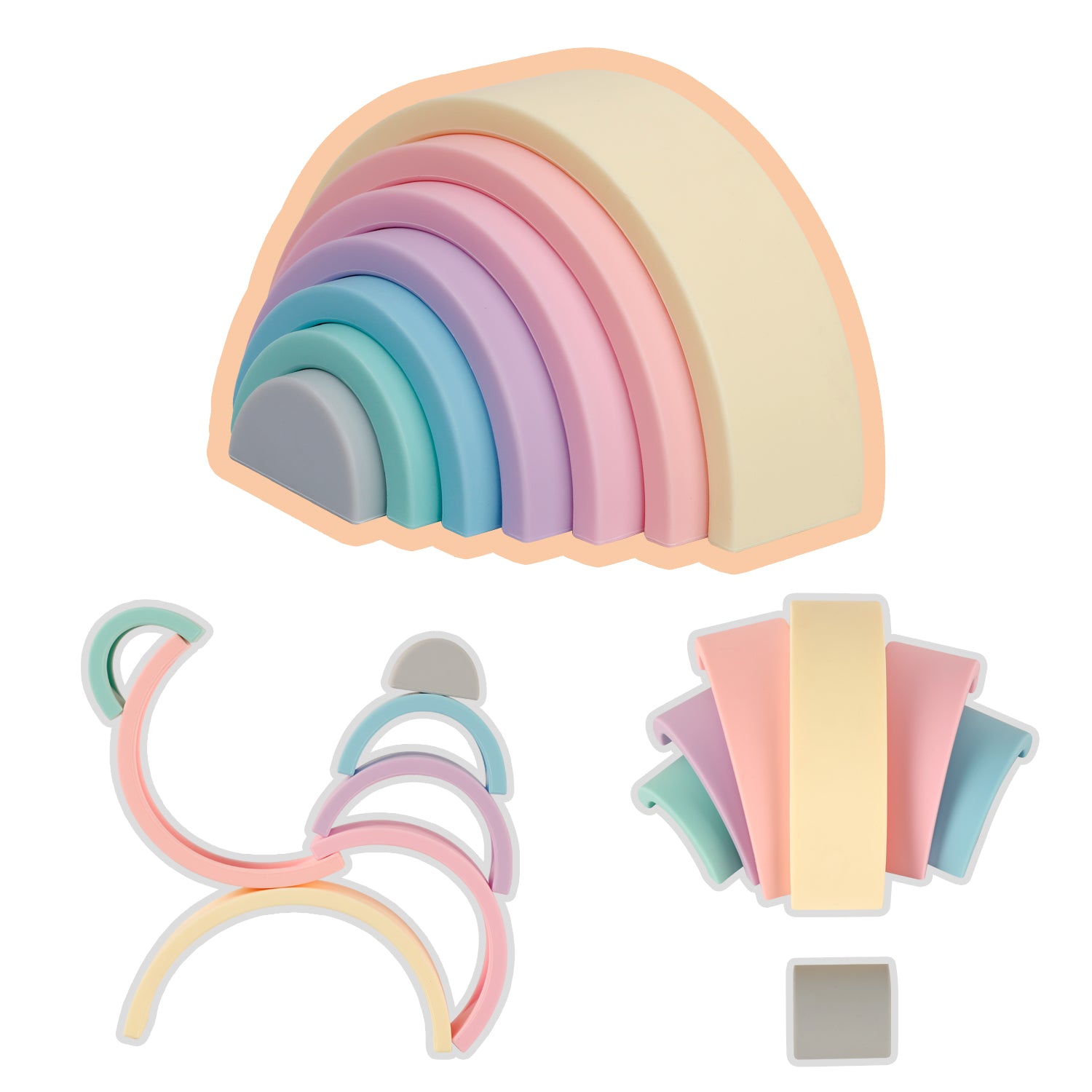 Silicone Stacking Rainbow Toy