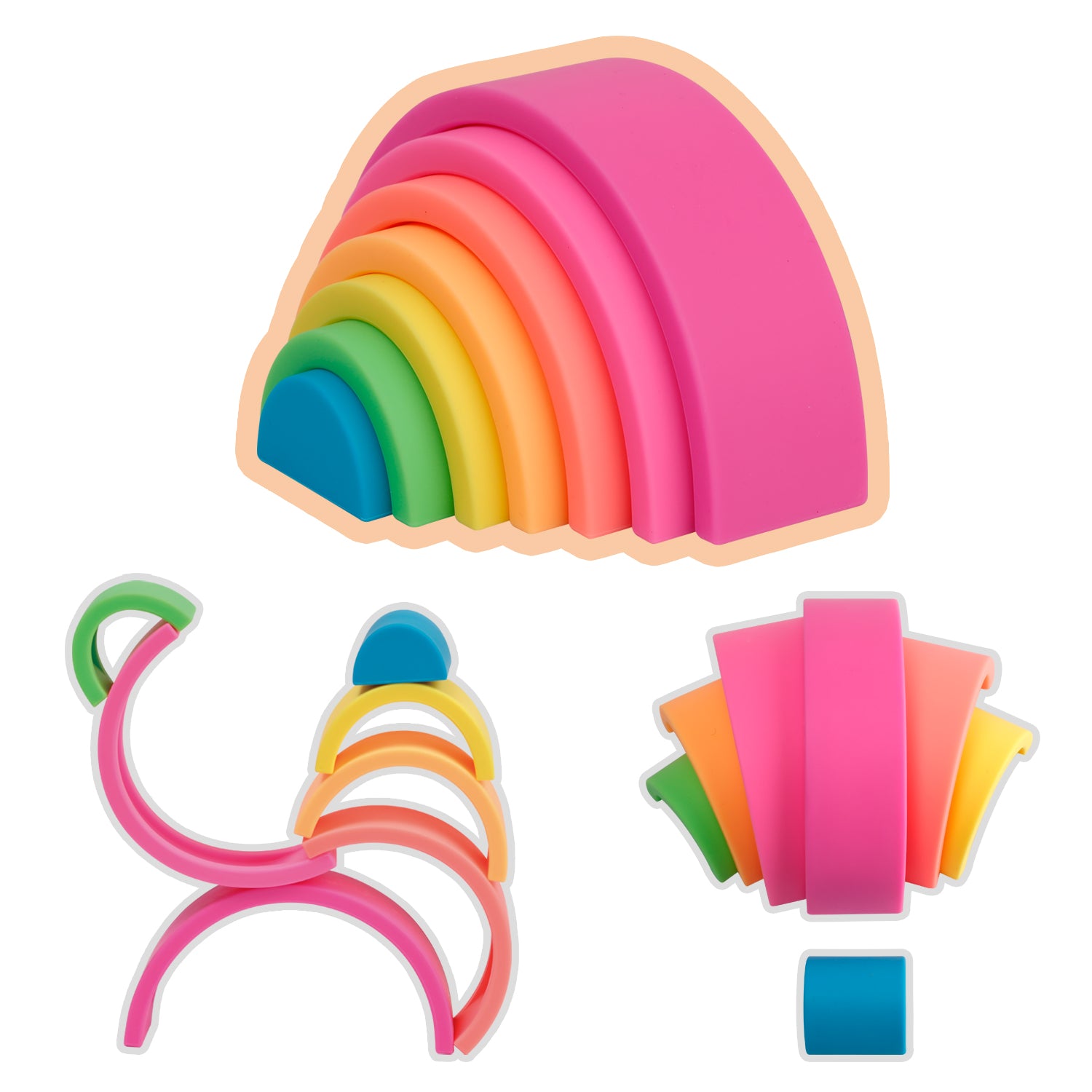 Silicone Stacking Rainbow Toy