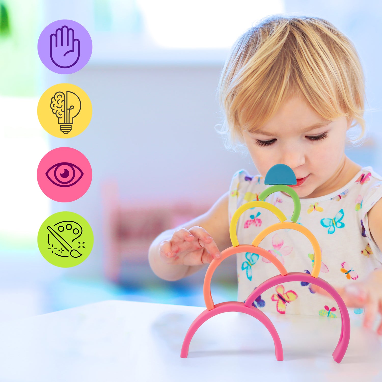 Silicone Stacking Rainbow Toy