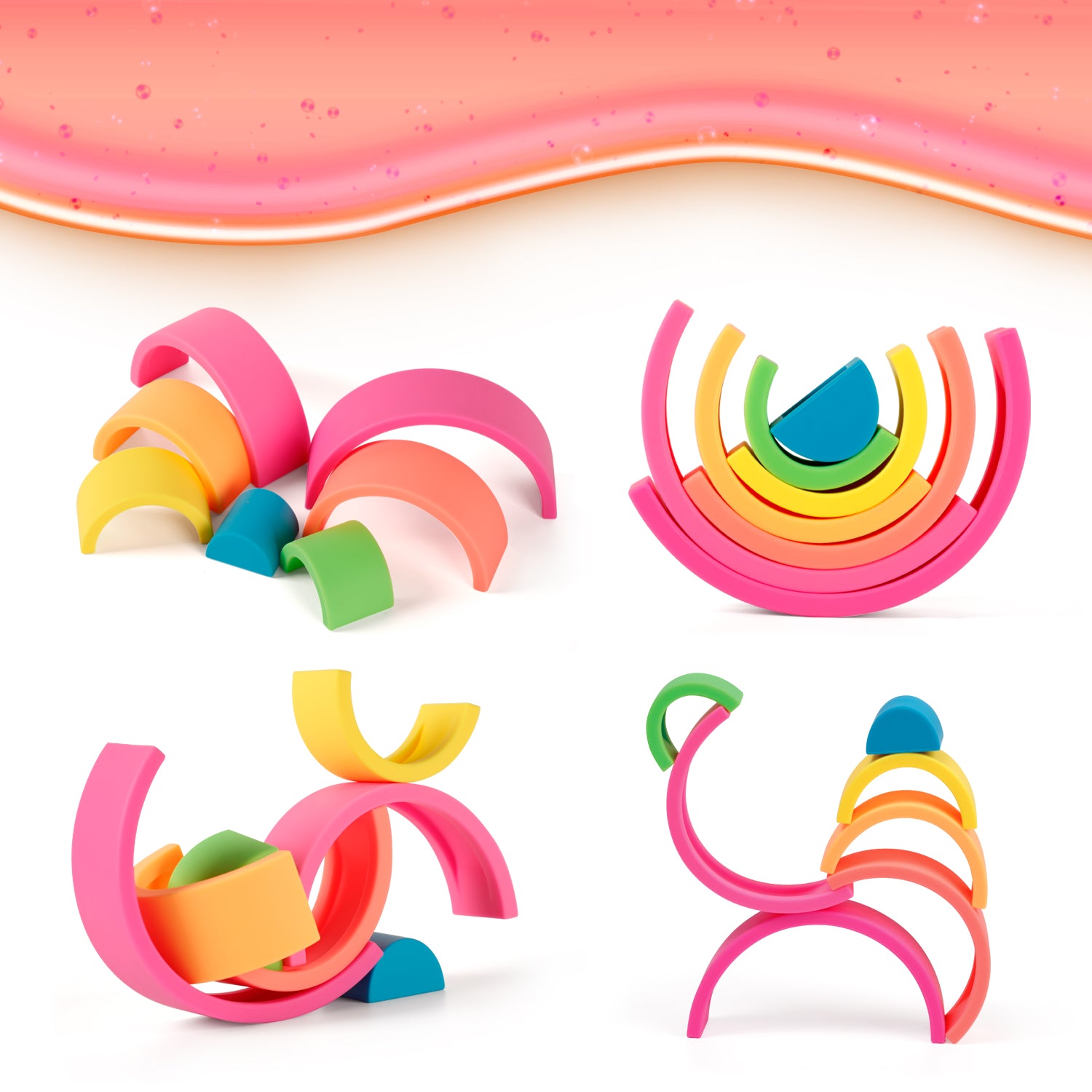 Silicone Stacking Rainbow Toy